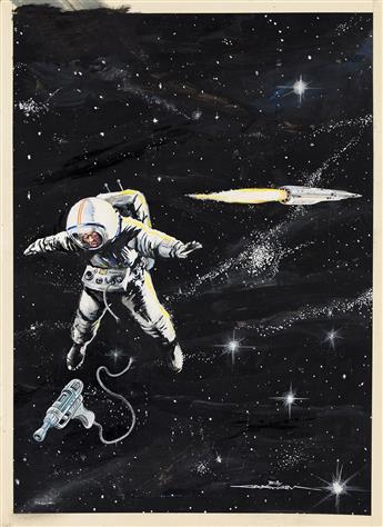 BILLY GRAHAM (1935 - 1999) Astronaut floating in space.